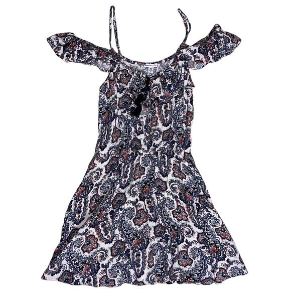 American Eagle Outfitters Women's Mini Dress Size XS Paisley Cold Shoulder - Picture 1 of 8